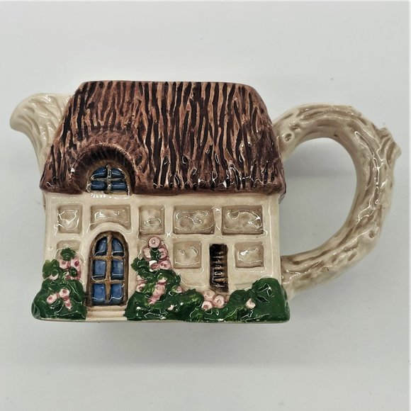 Vtg 1982 Ron Gordon Designs Ceramic Thatched Roof Cottage House Coffee Creamer - Picture 1 of 7